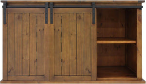 Vinotemp - Rustic Wine Credenza With Sliding Doors - VT‐RUSTICRED3D