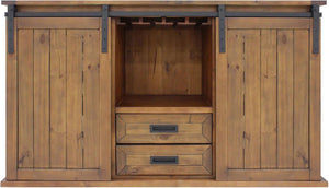 Vinotemp - Rustic Wine Credenza With Sliding Doors - VT‐RUSTICRED3D