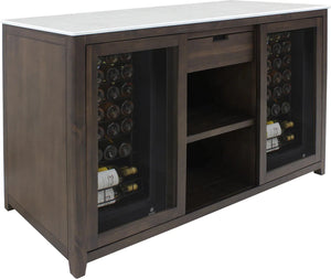 Vinotemp - Wine Credenza With White Marble Tabletop - VT‐CREDMOD‐BR-W