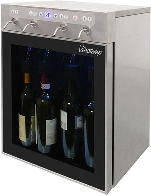 Vinotemp - WineSteward Stainless 4 Bottle Wine Dispenser - VT‐PRWINEDIS4S