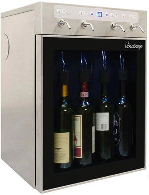 Vinotemp - WineSteward Stainless 4 Bottle Wine Dispenser - VT‐PRWINEDIS4S