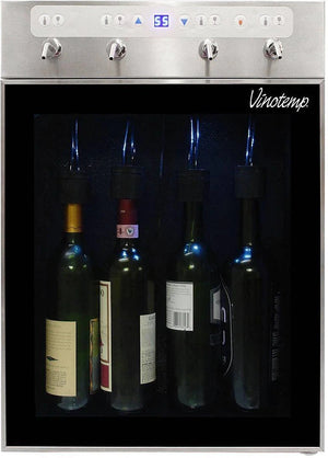 Vinotemp - WineSteward Stainless 4 Bottle Wine Dispenser - VT‐PRWINEDIS4S