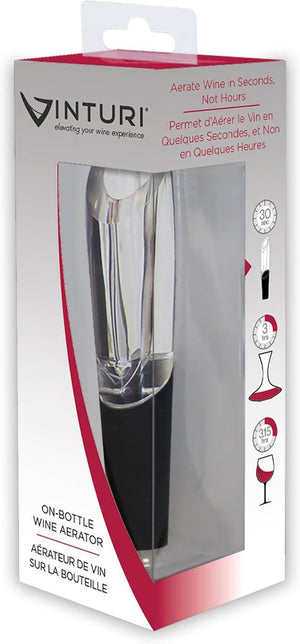 Vinturi - Black Acrylic On-Bottle Aerator for Red and White Wines - V9060