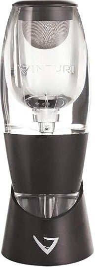 Vinturi - Black Acrylic Red Wine Aerator/Pourer With No-Drip Stand - V1010