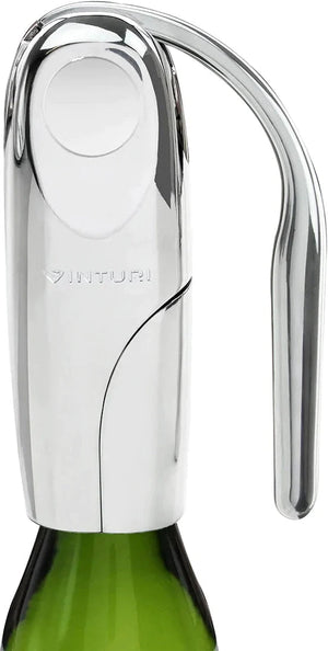 Vinturi - Silver Heavy-Duty Vertical Lever Corkscrew Wine Opener with Built-in Foil Cutter - V9031