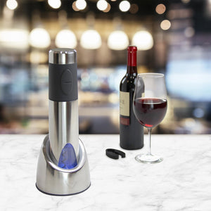 Vinturi - Silver Rechargeable Wine Opener with Base and Foil Cutter - V9046