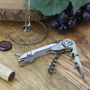 Vinturi - Silver Waiter's Corkscrew Bottle Opener and Foil Cutter, All-In-One Solution - V9033