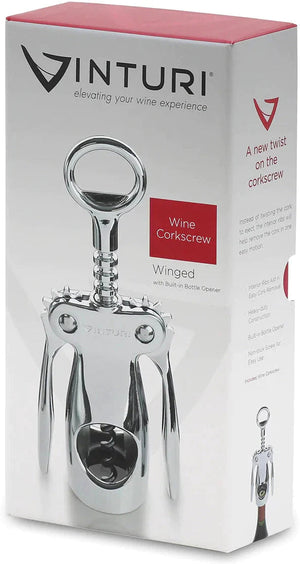 Vinturi - Silver Winged Corkscrew Wine Built-in Opener - V9032