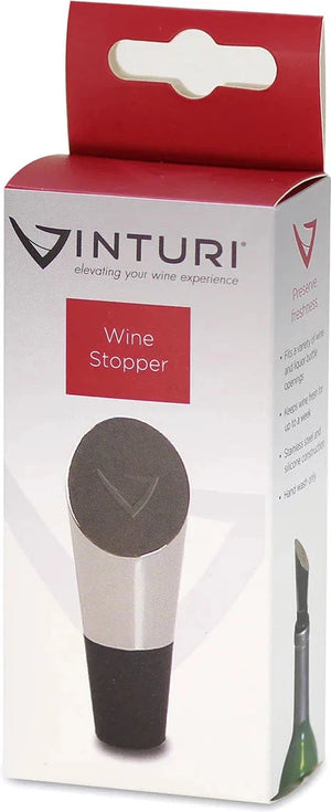 Vinturi - Stainless Steel Chrome Plated and Silicone Construction Wine Stopper - V9062