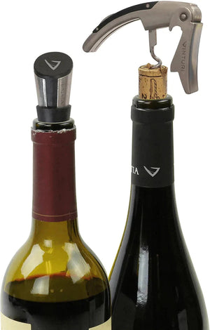 Vinturi - Stainless Steel Corkscrew with Foil Cutter and Bottle Stopper Bar Set - V9067