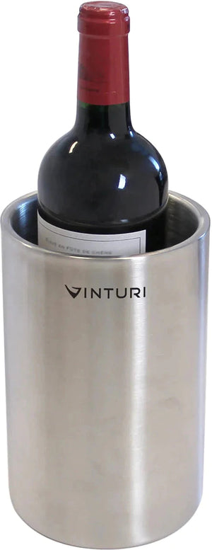 Vinturi - Stainless Steel Silver Double Walled Wine Cooler, No Ice Required - V9073