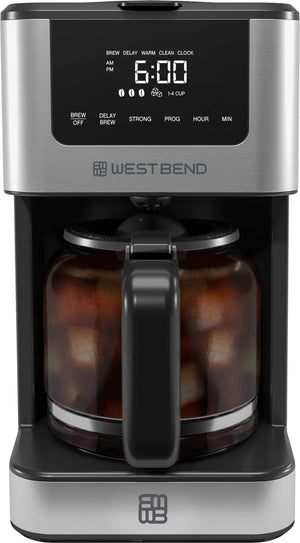 West Bend - 12-Cup Stainless Steel Hot & Iced Coffee Maker - CMWB12BK13