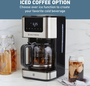 West Bend - 12-Cup Stainless Steel Hot & Iced Coffee Maker - CMWB12BK13