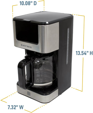 West Bend - 12-Cup Stainless Steel Hot & Iced Coffee Maker - CMWB12BK13