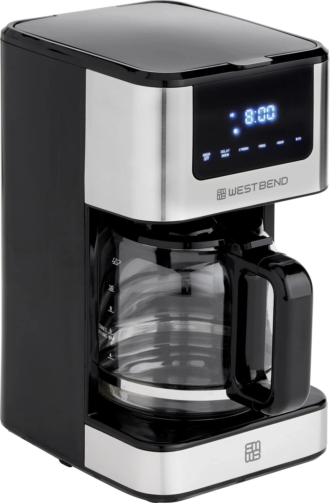 West Bend - 12-Cup Stainless Steel Hot & Iced Coffee Maker - CMWB12BK13