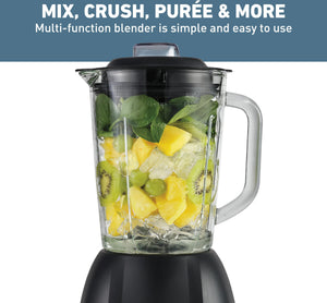 West Bend - 48 Oz Glass Jar Black Multi-Function Blender with Travel Cup - BLWB48BK13