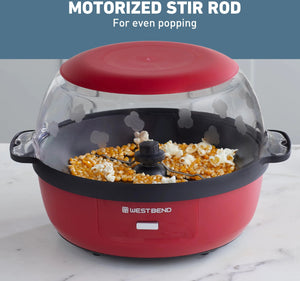 West Bend - 6 QT Red Stir-Crazy Oil Popcorn Popper Machine - PCWBSCRD13