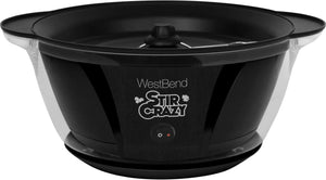 West Bend - 850W, 6 QT Black Stir Crazy Stirring Oil Popcorn Machine - 82707B