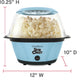 West Bend - 850W, 6 QT Blue West Bend Stir Crazy Oil Popcorn Machine with Serving Bowl - PC8270BL13