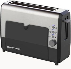 West Bend - Quik Serve 2-Slice Silver Toaster with Extra Wide Slots - 77222