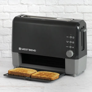 West Bend - QuikServe 2-Slice Black Toaster with Extra Wide Slots - 77224