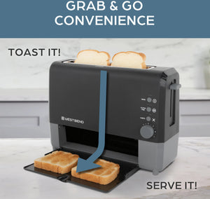 West Bend - QuikServe 2-Slice Black Toaster with Extra Wide Slots - 77224