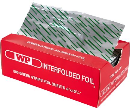 Western Plastics - 9" x 10.75" Green Stripe Foil Pop Sheet, Pack of 500 - 636