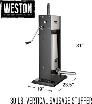 Weston - 30 Lb Dual Speed Vertical Sausage Stuffer - 86-3001-W