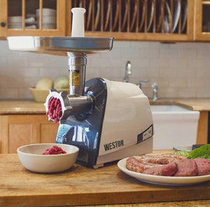 Weston - 575 W #8 Heavy Duty Electric Meat Grinder & Sausage Stuffer - 33-0201-W