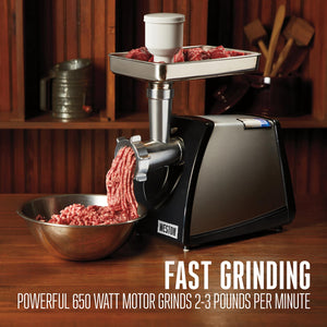 Weston - 650 W #8 Electric Meat Grinder & Sausage Stuffer - 33-0801-W