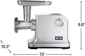 Weston -750 W, #12 Electric Countertop Meat Grinder - 33-1301-W