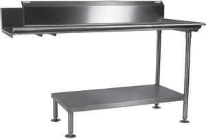 Winholt - 108" Clean Stainless Steel Straight Dish Table with Right Table, 9" Backsplash, and Steel Legs - CDT-16-S-108L