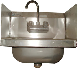 Winholt - 11" x 10" Stainless Steel Hand Sink with Knee Valve and Both Side Splashes - WHWS1110-KV-2SS