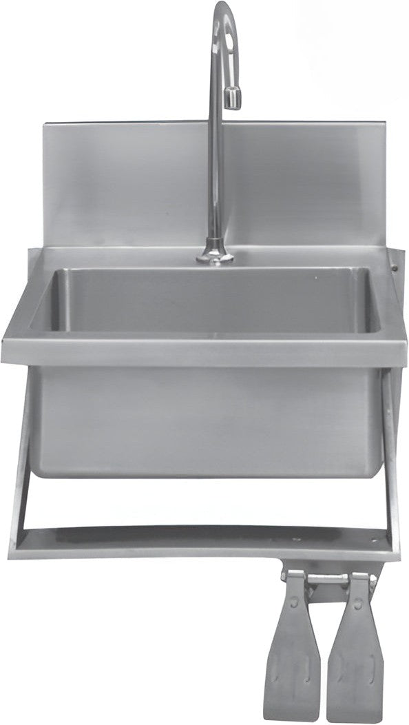 Winholt - 11" x 10" Stainless Steel Hand Sink with Knee Valve and Both Side Splashes - WHWS1110-KV-2SS (Special Order 4-6 Weeks)