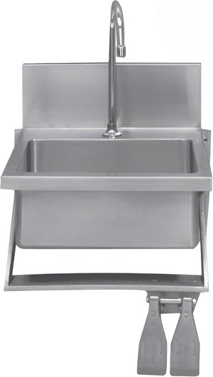 Winholt - 11" x 10" Stainless Steel Hand Sink with Knee Valve and Both Side Splashes - WHWS1110-KV-2SS (Special Order 4-6 Weeks)