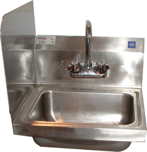 Winholt - 11" x 10" Stainless Steel Hand Sink with Knee Valve and Left Side Splashes - WHWS1110-KV-LS