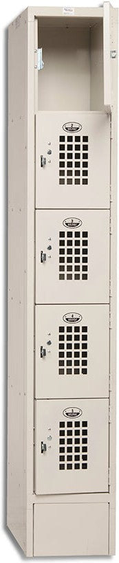 Winholt - 12" x 12" Single Column Five Door Locker with Perforated Door - WL-55 (Special Order 4-6 Weeks)