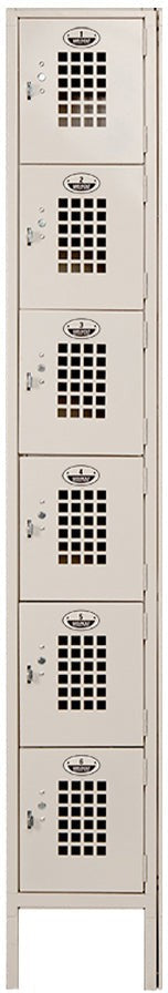 Winholt - 12" x 12" Single Column Six Door Open Base Locker - WL-66-OB (Special Order 4-6 Weeks)