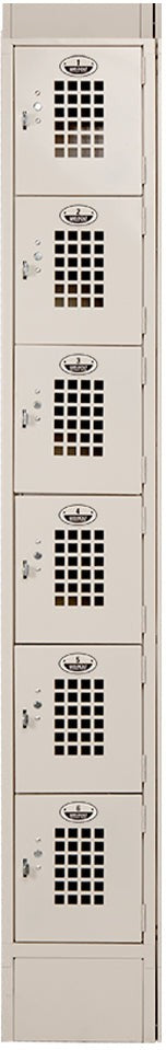 Winholt - 12" x 12" Single Column Six Door Slant Top Locker - WL-66-ST (Special Order 4-6 Weeks)