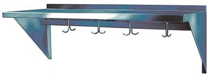 Winholt - 12" x 120" Stainless Steel Wall-Mounted Pot Rack & Hook - SSWMSH1210 (Special Order 4-6 Weeks)