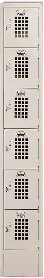 Winholt - 12" x 18" Single Column Six Door Locker - WL-66-18 (Special Order 4-6 Weeks)