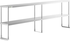 Winholt - 12" x 96" Stainless Steel Double Mount Overshelf & Table - SSTMDS-1296