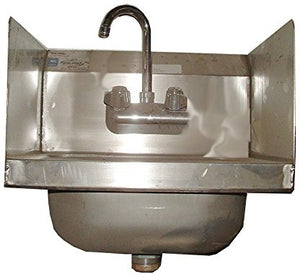 Winholt - 14" x 10" Stainless Steel Hand Sink with Side Splashe - WS-HS-1410-2S