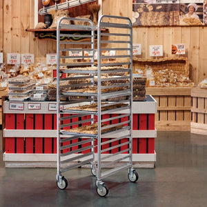 Winholt - 15-18" Trays Medium Duty End Loading Aluminum Pan Rack with Plate Casters - AL-1815BP