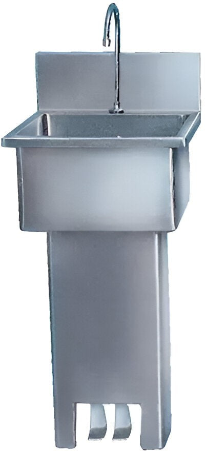 Winholt -16" x 16" Wall Mounted Pedestal Hand Sink with Two Foot Foot Pedal - WHPS1616-2SP (Special Order 4-6 Weeks)