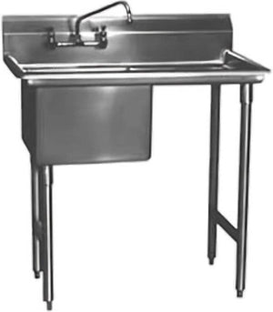 Winholt - 16" x 18" x 18" Stainless Steel One Compartment Sink with Right Drainboard - WS1T1618RD18 (Special Order 4-6 Weeks)