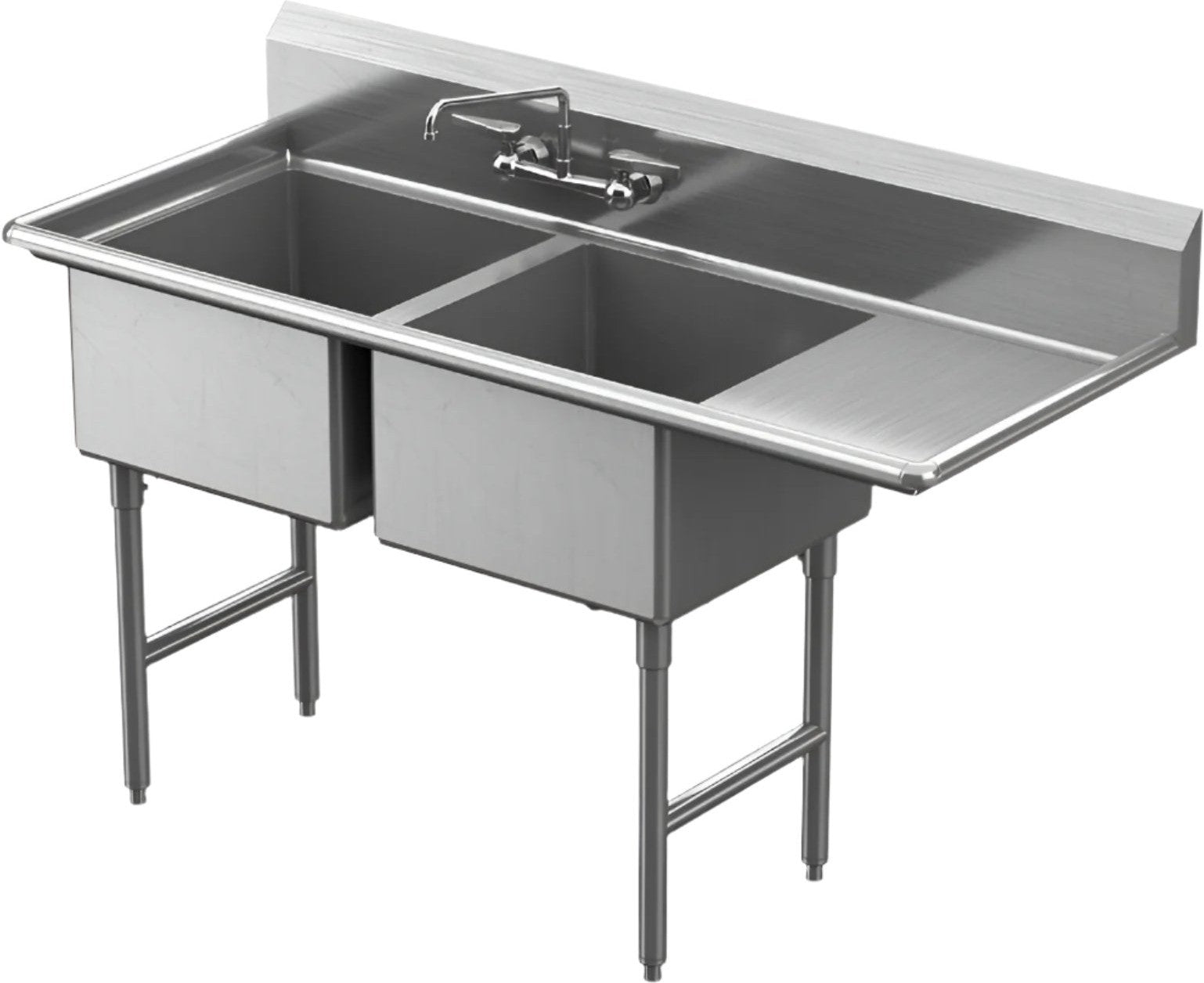 Winholt - 18" X 24" 1 Compartment with Left Drainboard Stainless Steel Sink - WS2T1824LD24-SS (Special Order 4-6 Weeks)