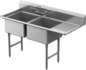 Winholt - 18" X 24" 1 Compartment with Left Drainboard Stainless Steel Sink - WS2T1824LD24-SS