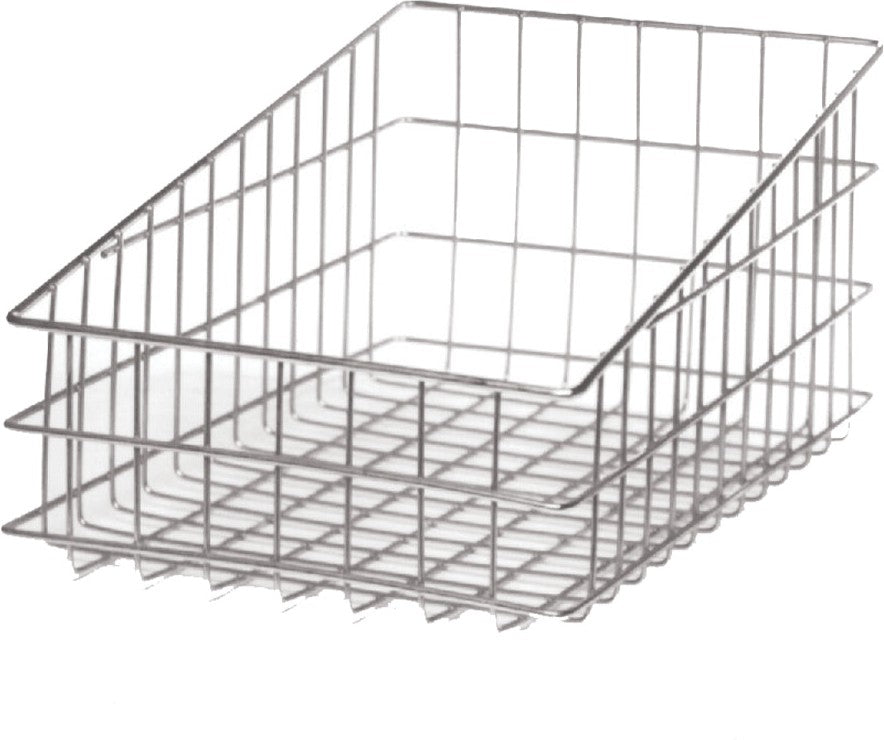 Winholt - 18" x 11" x 8" Heavy-Duty Nickel Chrome Wire Bagel, Bread, & Bun Basket - WSBB1118