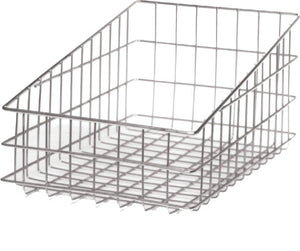 Winholt - 18" x 11" x 8" Heavy-Duty Nickel Chrome Wire Bagel, Bread, & Bun Basket - WSBB1118